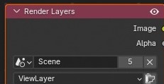 Een verse Render Layers-node: standaard alleen Image en Alpha — extra passes moet je eerst aanzetten in View Layer Properties.