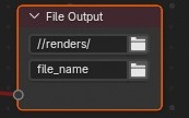 Een File Output-node met een eigen basispad (//renders/) en bestandsnaam-prefix, los van de instellingen in Output Properties.