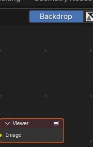 De Backdrop-toggle in de header (aan) en een Viewer-node die het eindresultaat van de Color Balance-node ontvangt.