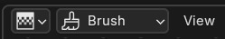 Texture-type op Brush: deze graaf bouwt het procedurele patroon voor een sculpt- of paintkwast, los van elk materiaal.