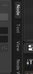 De sidebar-tabkolom van de Texture Node Editor: Node, Tool, View, Node Wrangler — geen Options.