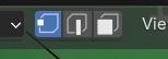 De drie select-mode-knoppen in de Edit Mode-header, uitgesneden en vergroot, met Vertex actief gemarkeerd.