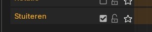 De track “Stuiteren” — dezelfde drie tracks als in de vorige afbeelding, hier ingezoomd op de headerkolom.