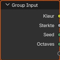 Group Input binnenin de group CursusVerwering: elke socket van buiten verschijnt hier links als een eigen uitgang.
