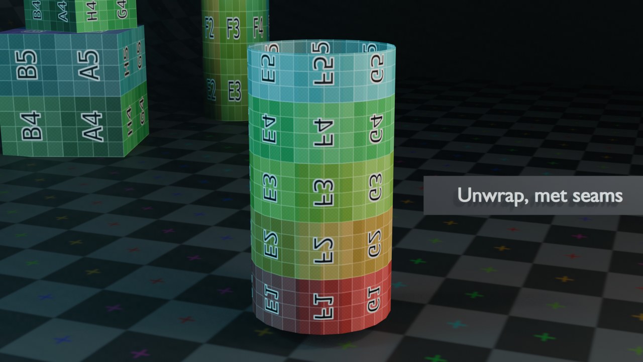 Eén rechte naad over de lengte van de buis — het regelmatige Color Grid-raster blijft mooi regelmatig, geen vervorming.