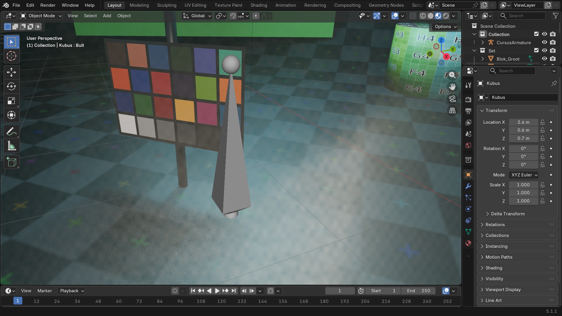 De Vertex Groups-lijst in Object Data Properties, met botnamen die overeenkomen met de armature ernaast.