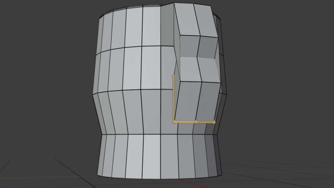 Extrudeer de onderkant van de boog