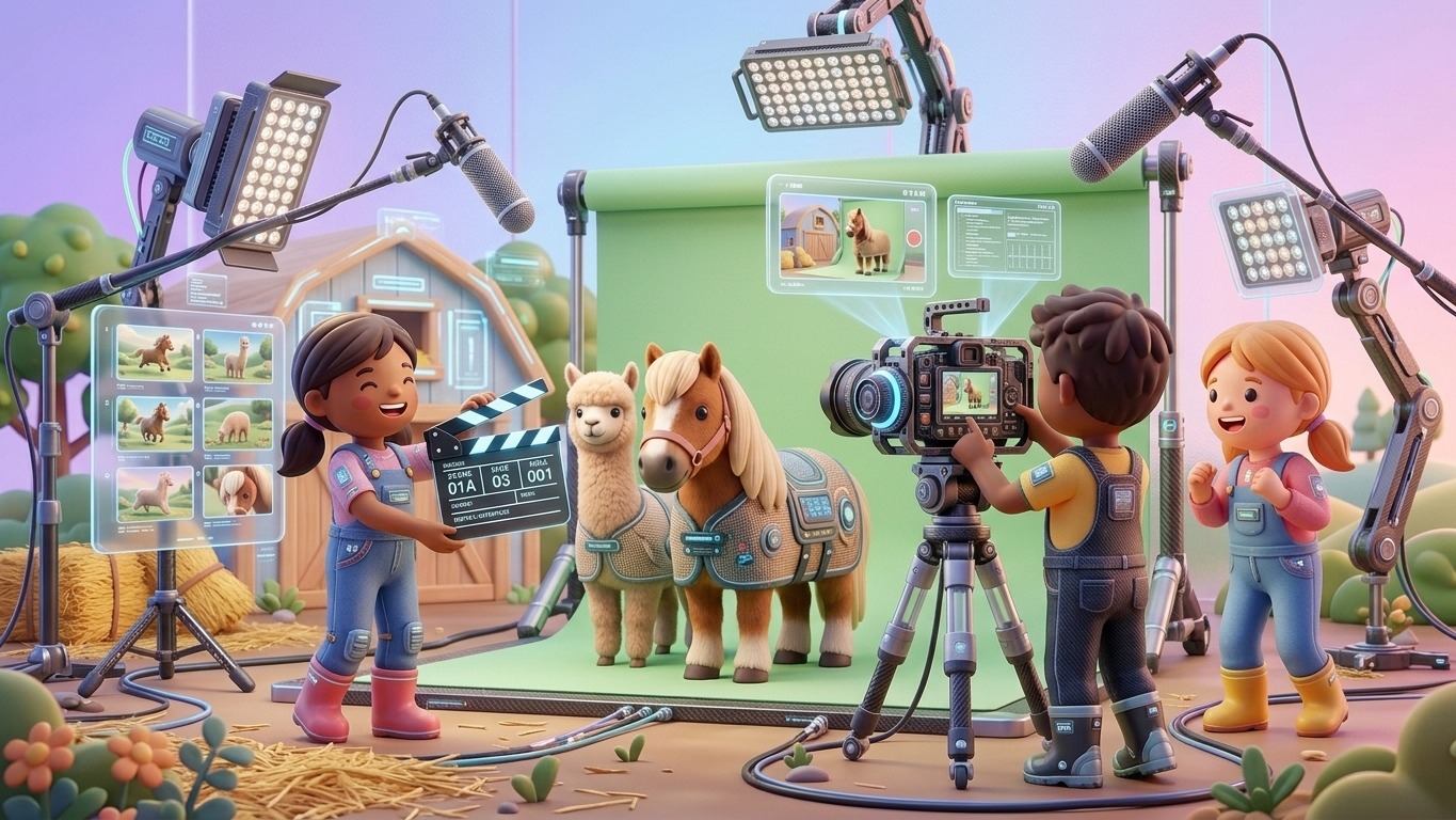 De stop-motiostudio: een miniatuur-boerderij van klei en LEGO, beeld voor beeld tot leven gebracht