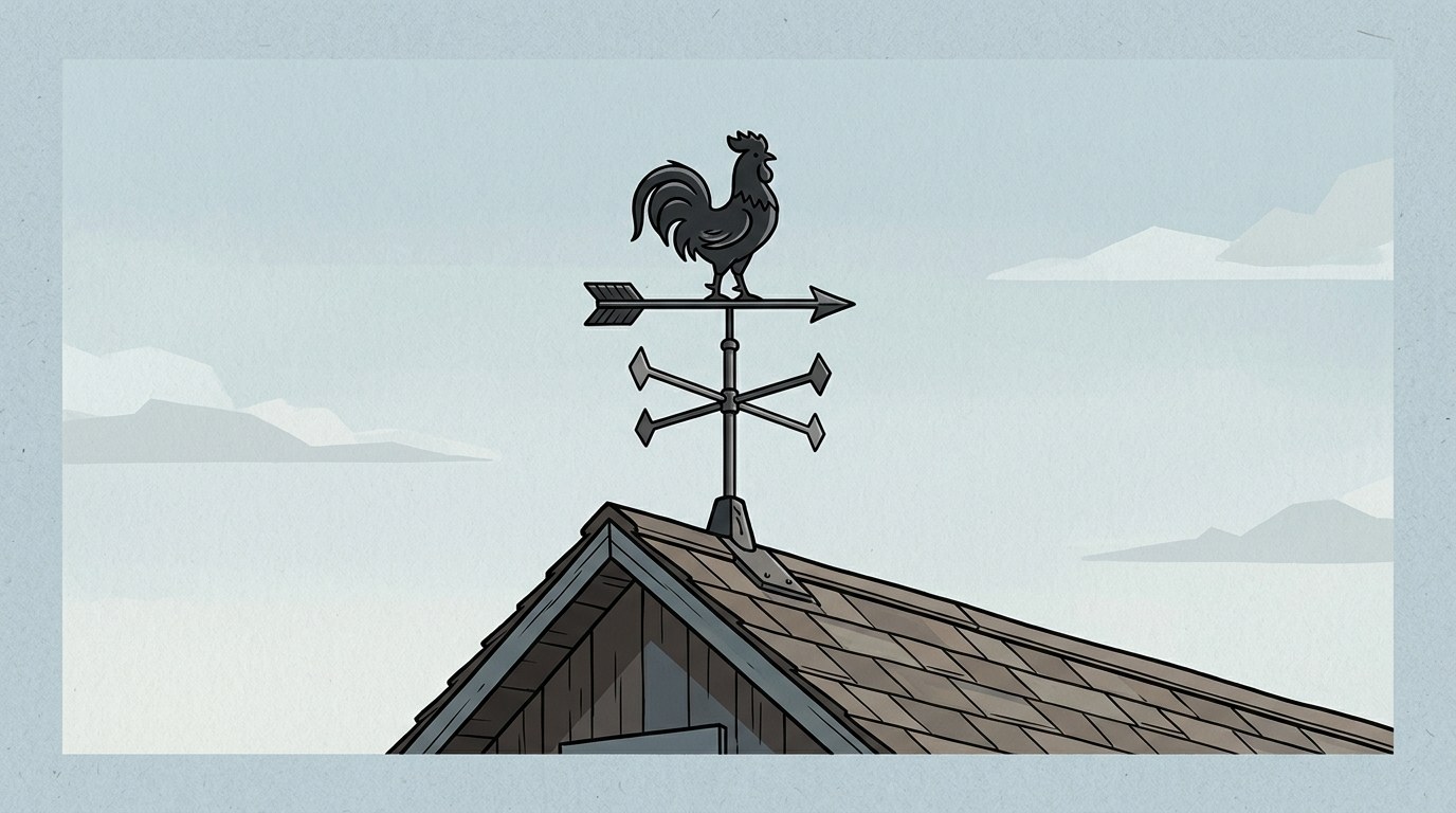Vier armen, en tussen elk paar zit nog een richting.