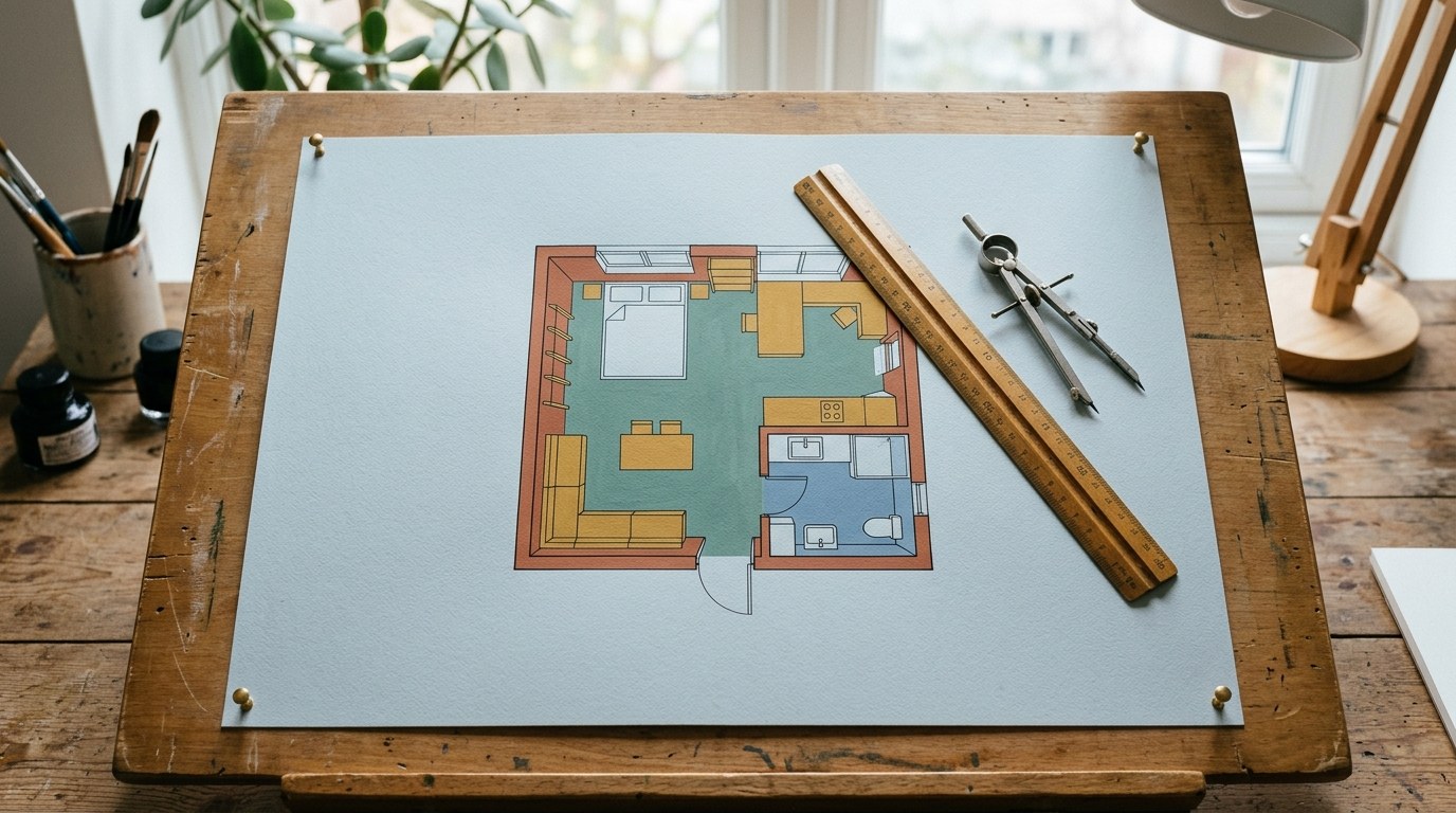 Elke lijn op het plan is honderd keer korter dan de muur zelf.