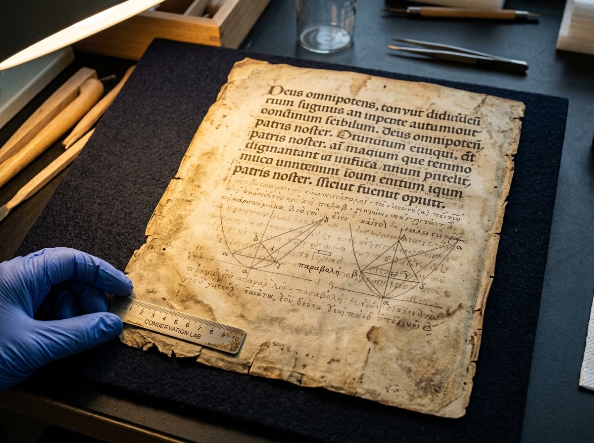 Onder een gebedenboek bleef de tekst van Archimedes bewaard; pas met moderne beeldvorming werd ze helemaal leesbaar.