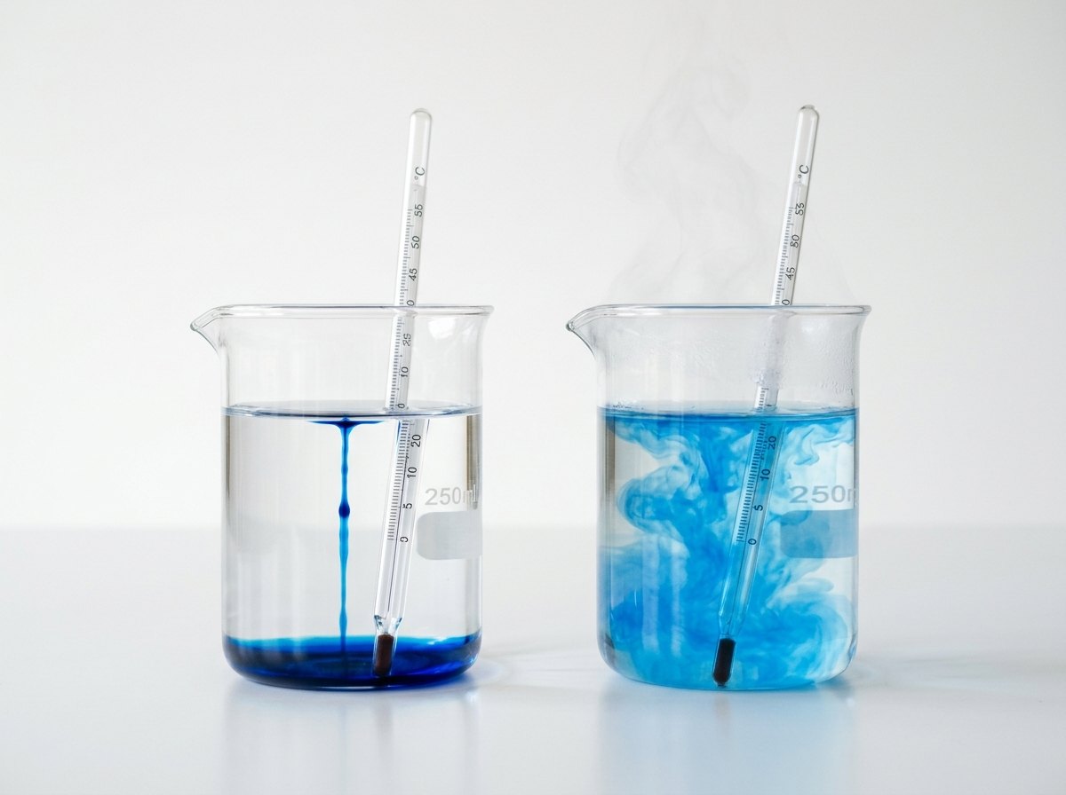 Links koud, rechts warm water, één minuut na de druppel.