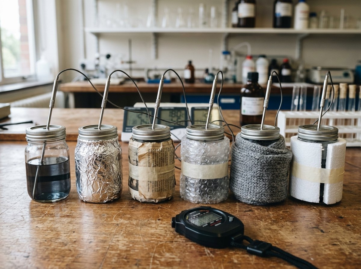 Zes potten, één verschil: het isolatiemateriaal. Al de rest blijft gelijk.