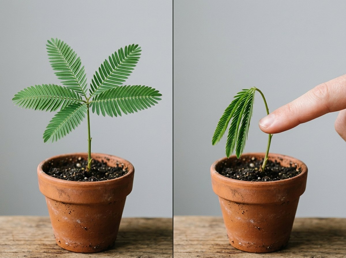 Ook planten reageren op prikkels: het kruidje-roer-mij-niet vouwt zich dicht bij een aanraking.