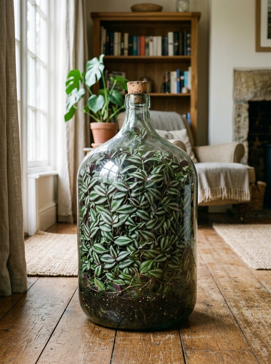 Een flessentuin zoals die van Latimer: meer dan een halve eeuw dicht, en de plant leeft nog.