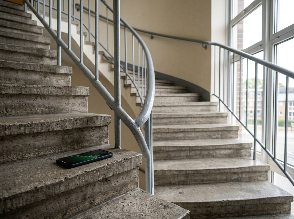 De barometer in een smartphone merkt het verschil tussen twee verdiepingen.
