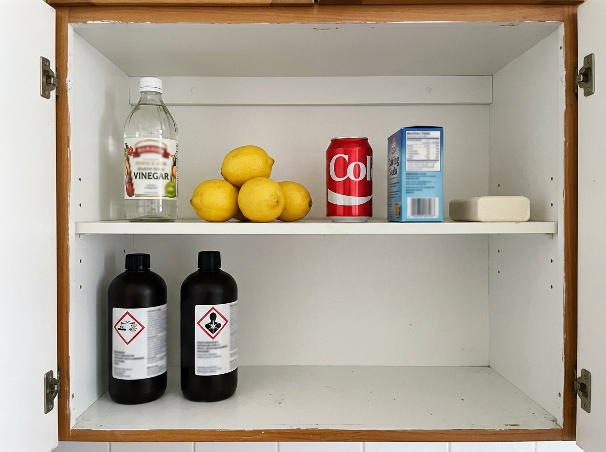 Boven eetbaar zuur en zacht basisch, onder bijtend: dezelfde chemie, een andere sterkte.