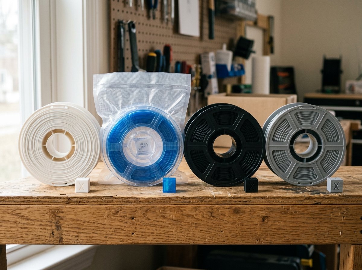 Zelfde vorm, andere kunststof: PLA, PETG, ABS en ASA.