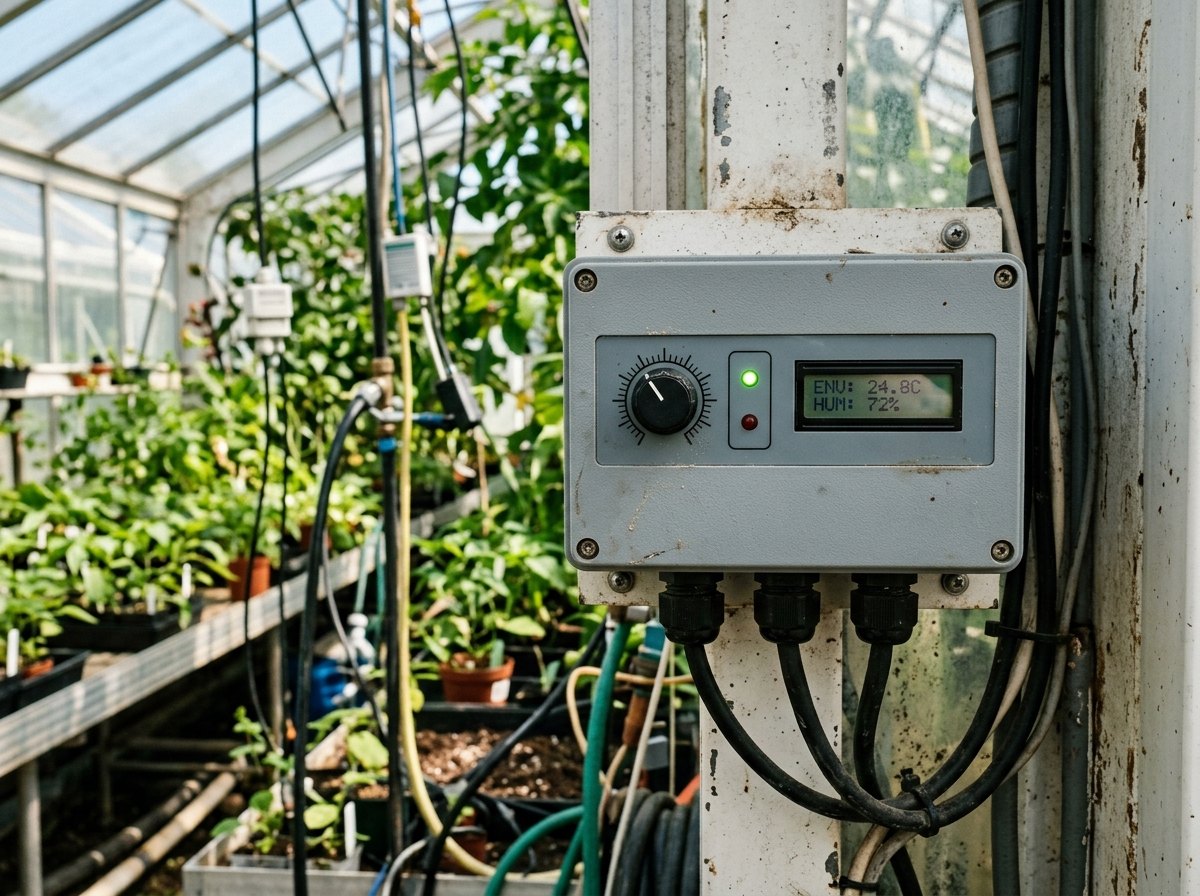 Een draaiknop op het bedieningspaneel: achter de knop zit een potentiometer van 10 kΩ.